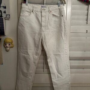White Zara high waisted straight leg jeans